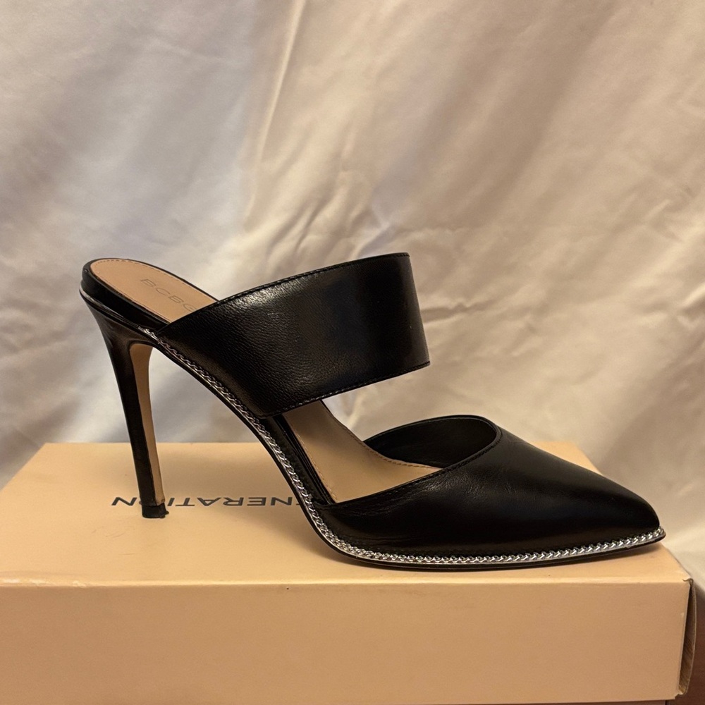 BCBGeneration Black Heels with Silver Metallic Detail - Picture 8 of 9